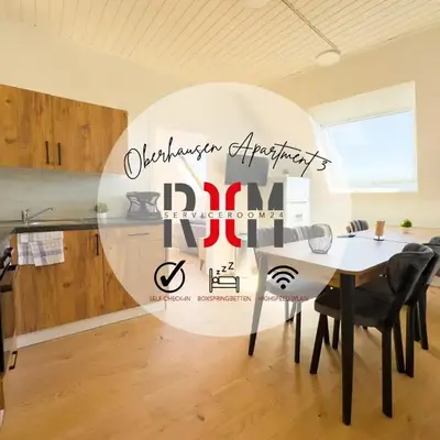 Serviceroom24 - Apartment 3 in Oberhausen WLAN - Smart-TV - 24-7 Check-in und Küche