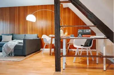 Ein Sitzbereich in der Unterkunft Rooftop-Apartment zentral gelegen in Düsseldorf