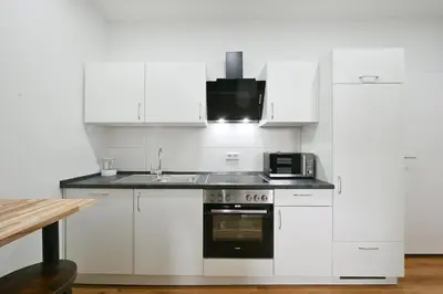 Küche/Küchenzeile in der Unterkunft BetonTraum Apartment