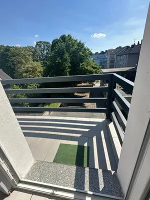 Ein Balkon oder eine Terrasse in der Unterkunft Monteurswohnung am Schloss 2