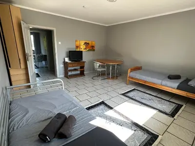 Ein Sitzbereich in der Unterkunft Monteurswohnung am Schloss 2