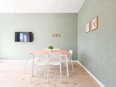 TV/Unterhaltungsangebot in der Unterkunft Tolstov Apartments - 4 Room Apartment - Maisonette - Balcony - 20 Min Messe DUS and Old Town DUS