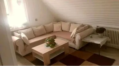 Ein Sitzbereich in der Unterkunft Ferienwohnung Ebel
