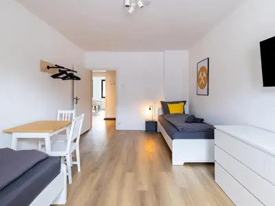 Ein Sitzbereich in der Unterkunft Nice Apartment Bochum