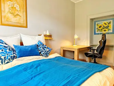 Ein Bett oder Betten in einem Zimmer der Unterkunft Komfort-Apartment Wuppertal mit 3 SZ & gemütliches Wohnzimmer