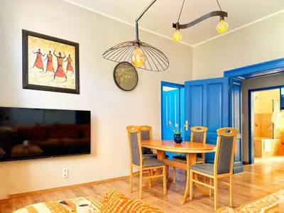 Ein Sitzbereich in der Unterkunft Komfort-Apartment Wuppertal mit 3 SZ & gemütliches Wohnzimmer