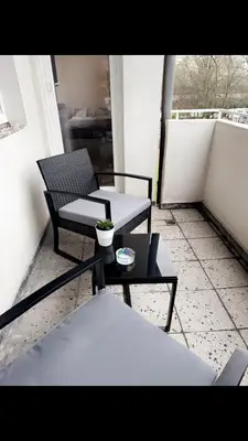 Ein Sitzbereich in der Unterkunft Schöne Wohnung am Nordsternpark