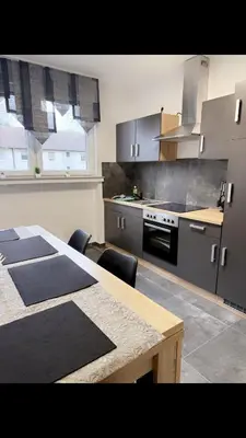 Küche/Küchenzeile in der Unterkunft Schöne Wohnung am Nordsternpark