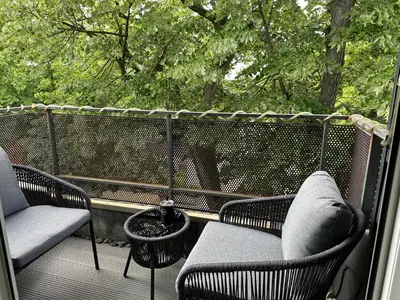 Ein Balkon oder eine Terrasse in der Unterkunft Dachnest mit Charme
