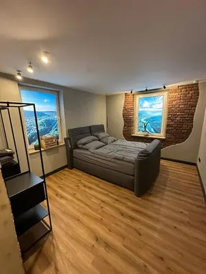 Ein Bett oder Betten in einem Zimmer der Unterkunft Stilvolles Premium-Apartment in Wuppertal-Elberfeld