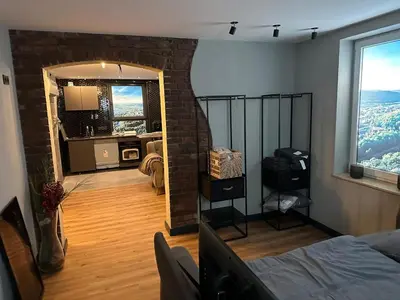 Ein Bett oder Betten in einem Zimmer der Unterkunft Stilvolles Premium-Apartment in Wuppertal-Elberfeld