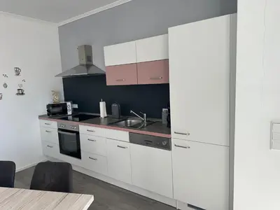 Küche/Küchenzeile in der Unterkunft Ferienwohnung Sühling