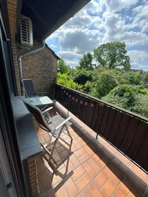 Ein Balkon oder eine Terrasse in der Unterkunft Oase für Reisende & Geschäftsleute