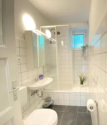 Ein Badezimmer in der Unterkunft Gemütliches Apartment Hagen