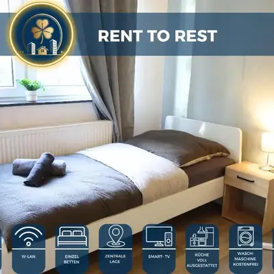 RtR Gelsenkirchen - Bis 10 Personen - Einzelzimmer - Voll ausgestattet - Garten - SMART TV - WIFI