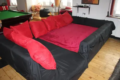 Ein Sitzbereich in der Unterkunft Privatzimmer Hagen