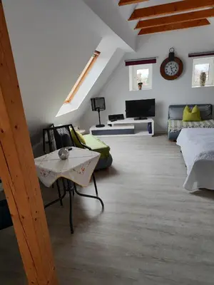 Ein Bett oder Betten in einem Zimmer der Unterkunft FeWo Overberge