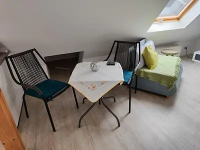 Ein Sitzbereich in der Unterkunft FeWo Overberge