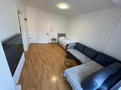 Ein Sitzbereich in der Unterkunft Apartment near OLG & University