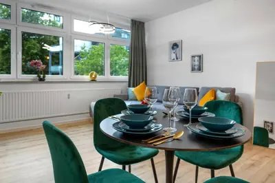 Ein Sitzbereich in der Unterkunft Exklusives Studio - Zentral Innenstadtlage - Kostenloser Parkplatz - Aufzug - Modern für bis zu 4 Personen - Smart Home