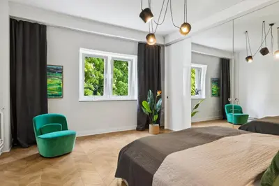 Ein Bett oder Betten in einem Zimmer der Unterkunft Traum Villa am Zoo 6 Personen
