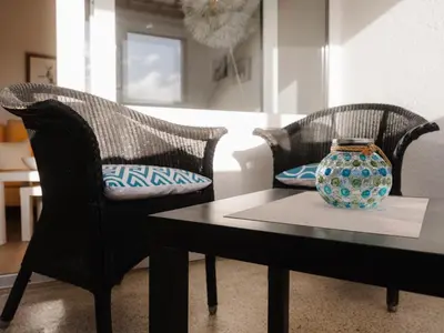 Ein Sitzbereich in der Unterkunft Chalet Flandesbach