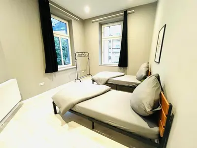 Ein Bett oder Betten in einem Zimmer der Unterkunft City Wohnung Dortmund Zentral 89-9