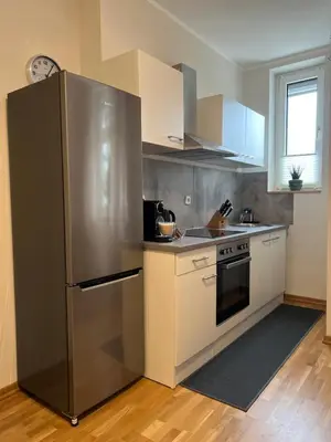 Küche/Küchenzeile in der Unterkunft Ruhrperle Apartment 2 Essen