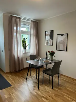 Ein Sitzbereich in der Unterkunft Ruhrperle Apartment 2 Essen