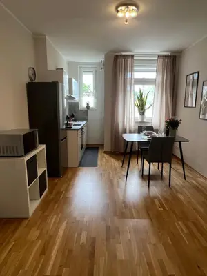 Küche/Küchenzeile in der Unterkunft Ruhrperle Apartment 2 Essen