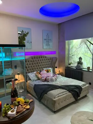 Ein Sitzbereich in der Unterkunft Aura Apartment und Spa Herne