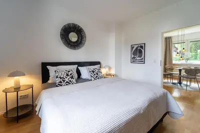 Ein Bett oder Betten in einem Zimmer der Unterkunft Modernes Wohlfühl-Apartment