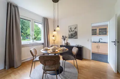 Küche/Küchenzeile in der Unterkunft Modernes Wohlfühl-Apartment