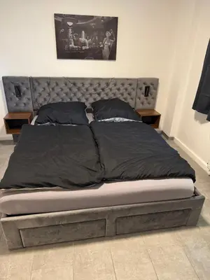 Ein Bett oder Betten in einem Zimmer der Unterkunft Modernes Apartment in Essen Nähe Messe