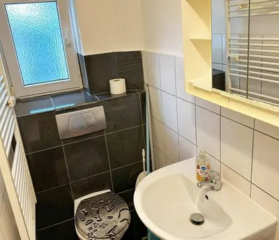 Ein Badezimmer in der Unterkunft Apartment in Bochum