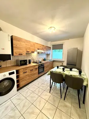Küche/Küchenzeile in der Unterkunft Emerald Apartment