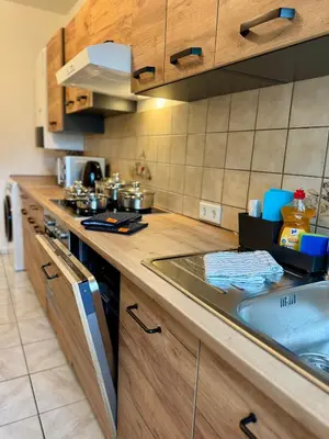 Küche/Küchenzeile in der Unterkunft Emerald Apartment