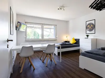 Ein Sitzbereich in der Unterkunft Nice Apartment Marl