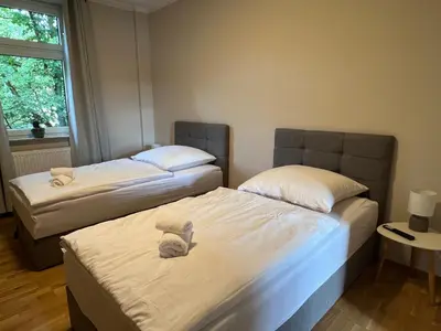Ein Bett oder Betten in einem Zimmer der Unterkunft Ruhrperle Apartment 3 Essen