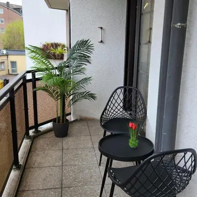 Ein Balkon oder eine Terrasse in der Unterkunft Wohnung in Düsseldorf