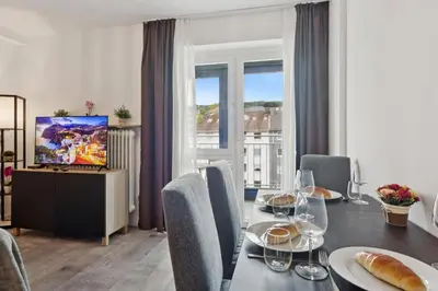 TV/Unterhaltungsangebot in der Unterkunft Schönes City Apartment Wuppertal