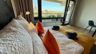 Ein Bett oder Betten in einem Zimmer der Unterkunft Bostel 96 - Apartment, Altstadt, Aufzug