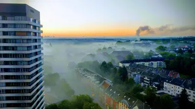 Ein allgemeiner Blick auf Mülheim an der Ruhr oder ein Stadtblick von der Ferienwohnung aus