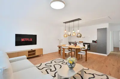 TV/Unterhaltungsangebot in der Unterkunft Beautiful Spacious 5 Room Apt in City Center that Sleeps 10