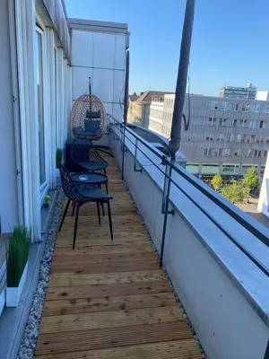 Ein Balkon oder eine Terrasse in der Unterkunft City Appartment