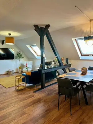 Ein Sitzbereich in der Unterkunft 148qm Apartment, nähe Düsseldorf, 4 Schlafzimmer, privater Parkplatz
