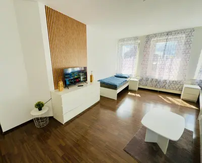 Ein Sitzbereich in der Unterkunft Evelins Haus Monteur und Familienwohnung