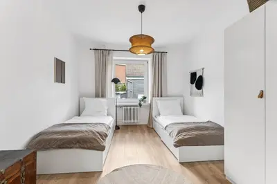 Ein Bett oder Betten in einem Zimmer der Unterkunft Groß - modern - nah an Köln- Luxuriöse Wohnung für 8 Personen in Remscheid