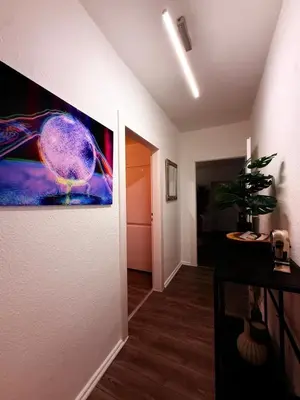 Küche/Küchenzeile in der Unterkunft Rüttenscheid Design Apartment mit Balkon Office