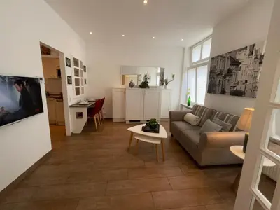 Ein Sitzbereich in der Unterkunft Altbau trifft auf Moderne - neuwertige Komfortwohnung für bis 2 Personen